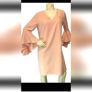 Roz and Ali pale pink bell sleeves short dress